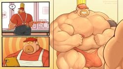 adrawingburr big_muscles buff cartoon_network erection erection_under_clothing erection_under_thong human hypnosis hypnotized_eyes male male_focus male_only mr._fryman muscles muscular muscular_male solo_male steven_universe stretched_clothing thong tight_clothing veins veiny_muscles