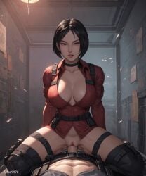 1boy 1girls ada_wong ai_generated artas9972 asian clothed cowgirl_position pussy resident_evil