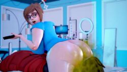 1boy 1girls 3d animated ass_in_face face_in_ass facesitting fart fart_cloud fart_fetish farting farting_in_face fartkami female glasses male mei_(overwatch) no_sound overwatch tagme video