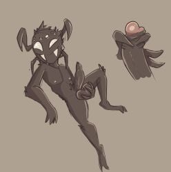 absurd_res anthro arachnid arthropod balls don't_starve foreskin genitals hi_res humanoid klei_entertainment male male_only nipples penis retracted_foreskin solo solo_male spider webber xing1