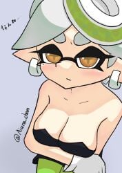 aiura_chan arms_under_breasts blush cleavage large_breasts marie_(splatoon) splatoon