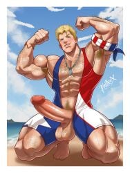 1boy balls ballsack bulge captain_america captain_america_(marvel_rivals) captain_america_(series) cock dick flexing flexing_arms flexing_bicep flexing_both_biceps flexing_muscles hairy hairy_male kaillrex male male_focus male_only marvel marvel_rivals penis pubic_hair solo solo_focus solo_male steve_rogers swimsuit swimsuit_only swimwear