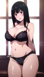 ai_generated arisato_yu big_breasts jabami_yumeko kakegurui lingerie