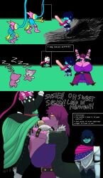 alythewolfcat annoyed_expression armor big_breasts big_butt big_thighs blowjob breasts butt carrying_partner darkner english_text femboy goat heart-shaped_pupils huge_balls huge_breasts huge_butt huge_cock huge_thighs human hyper_breasts kris_(deltarune) lactating lizard omg_hi! plugboy ralsei ralsei_with_white_fur sleeping spiked_armband susie_(deltarune) sword werewire