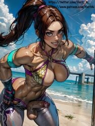 1futa abs action_pose ai_generated athletic athletic_futanari bare_shoulders bent_over brazilian brazilian_futa brown_eyes brown_hair christie_monteiro collarbone dickgirl futa_only futanari latina medium_breasts muscular_futanari navel penis ponytail solo solo_futa stable_diffusion tan-skinned_futanari tan_skin tekken testicles tubetop veritai