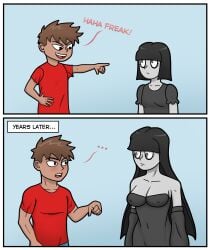 1girls big_breasts comic english_text female goth goth_girl haha_uma_esquisita kitomir_ seductive_look tagme time_lapse