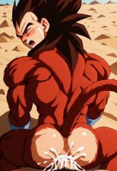 abs ai_generated armpit_hair balls bara biceps big_balls big_penis chest_hair dragon_ball dragon_ball_z gay ilovementits male male_only manly mature_male muscular nipples penis pubic_hair super_saiyan_4 thighs vegeta yaoi