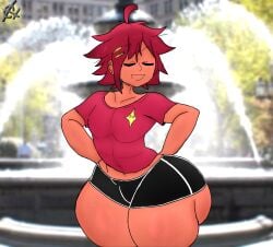 1boy big_ass femboy feminine feminine_male ghammaflash glenn_(ghammaflash) lemonadepikachu male male_only only_male remake remastered smug thick_thighs tomgirl wide_hips