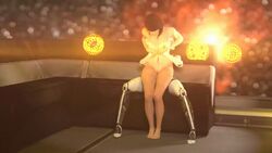 3d android animated autodesk_maya barefoot black_hair bouncing_breasts breasts edi feet futa_on_female futanari hair intersex kasumi_goto mass_effect medium_breasts nipples nude orgasm sex short_hair sitting smile ssppp tattoo