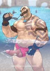 abs balls bara biceps big_balls big_penis braum cum daddy erection genital_fluids league_of_legends male male_nipples male_only manly mature_male moustache muscular_male naxxillustration nipples orgasm pecs penis riot_games wet