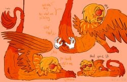 avian avian_humanoid cuntboy davesprite feathers homestuck intersex orange_body orange_feathers spread_pussy sunglasses tail tied_up wings wywyrm