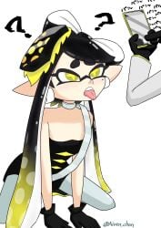 1girls ? ahe_gao ahegao_face aiura_chan blush callie_(alterna) callie_(splatoon) confused confusion looking_at_phone oblivious splatoon splatoon_3:_return_of_the_mammalians taking_picture tricked