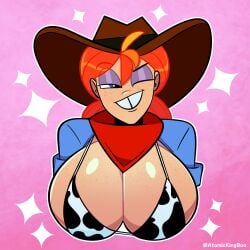 atomickingboo busty cow_girl cowgirl tooth_gap