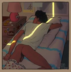 asleep deadrat! gay marvel marvel_comics miles_morales_(spider-verse) naked nsfw sleeping spider-man:_into_the_spider-verse yaoi