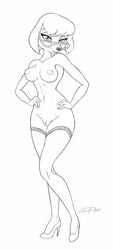 1girls 2015 abs an_extremely_goofy_movie anthro areola bangs big_breasts black_and_white breasts canine disney dog erect_nipples eyelashes female female_only functionally_nude fur furry glasses goof_troop half-closed_eyes hands_on_hips high_heels lace-trimmed_thighhighs line_art mammal medium_breasts monochrome naked_footwear naked_heels naked_stockings naked_thighhighs navel nipples nude open_mouth pussy scificat shaved_pussy short_hair signature smile solo standing stockings sylvia_marpole text thighhighs watermark wide_hips