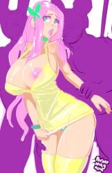 bare_arms bare_shoulders bare_thighs big_nipples breasts_bigger_than_head breasts_out breasts_out_of_clothes busty busty_female choker cleavage cleavage_dress doxy dress_pull dripping dripping_pussy embarrassed fluttershy_(mlp) friendship_is_magic green_eyes hourglass_figure human humanized legwear massive_breasts nipples open_mouth panties panty_peek pink_hair pornomagnum short_dress skimpy skimpy_clothes skimpy_dress skimpy_outfit sleeveless sleeveless_dress slim_waist slutty_clothing slutty_outfit stockings striped_dress surrounded upskirt worried worried_expression yellow_eyes yellow_legwear yellow_stockings