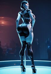 ai ai_generated android athletic_female curvy edi female high_heels mass_effect pole_dancing robot robot_girl strip_club stripper