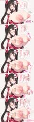 1girls areolae big_areolae big_nipples black_hair breasts censored_penis comic compilation cum cum_between_breasts cumming disembodied_penis ejaculation ejaculation_between_breasts exposed_breasts female female_focus gigantic_breasts heart-shaped_pupils holding_breast honkai:_star_rail japanese_text lactating lactation mihoyo milk nipples orgasm paizuri penis pink_eyes red_clothing sparkle_(honkai:_star_rail) tagu_hblabe text titjob