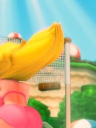 1girls 3d 3d_animation animated ass ass_focus beach big_ass big_breasts bikini blonde_hair bottom_heavy breasts bubble_butt clothing fat_ass female female_focus female_only gluteal_fold huge_ass jiggle jiggling_ass jumping large_ass long_hair mario_(series) massive_ass no_sound nurico outdoors princess_peach rear_view royalty sport swimsuit thick_ass thick_thighs thunder_thighs video volleyball volleyball_net wide_hips wobbling_ass