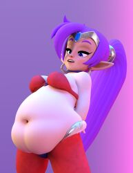 1female 1girls 3d 3d_(artwork) 3d_artwork 3d_model 3d_render 3dcg belly belly_button belly_droop belly_drop big_belly cgi chubby daz_3d daz_studio deep_navel fat fat_female fatter female gain girl happy happy_expression looking_down_at_belly overweight render rendered sagging_belly shantae shantae_(character) weight_gain zazkinkart