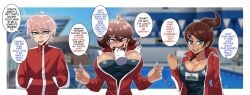 asahina_aoi ass_expansion big_ass big_breasts big_butt brain_drain brainwashed brainwashing breast_expansion breasts brown_hair butt_expansion character_tf danganronpa dark-skinned_female dark_skin donuts english english_text erasethismail force_feeding forced forced_transformation gender_transformation genderswap_(mtf) hoodie huge_ass huge_breasts identity_death male_to_female mental_transformation mind_control personality_change pool race_swap rule_63 school_swimsuit swimsuit swimsuit_under_clothes swimwear tan_body tan_skin text weight_gain