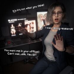 1boy 1girls 3d 3d_(artwork) blacked blonde_hair blue_eyes bnwo capcom currysfm dark-skinned_male dark_skin female female_focus glasses grace_ashcroft interracial male male_pov pov queen_of_spades resident_evil resident_evil_9:_requiem tagme uncensored