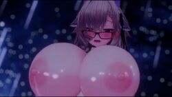3d 3d_animation animal_ears breasts_bigger_than_head glasses horns looking_at_breasts moving_breasts music red_eyes sound tagme video vr vrchat_avatar worried_expression ximplivr