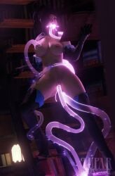 1girls areolae black_hair black_mage_(final_fantasy) blue_eyes bookshelves boots breast_sucking cum cum_in_mouth cum_in_pussy erect_nipples final_fantasy_xiv gloves human humanoid large_breasts library light-skinned_female lupar magic_tentacle nipples partially_clothed pink_nipples sex shaved_pussy step_ladder tentacle_sex thick_thighs vaginal_penetration vaginal_sex white_skinned_female wide_hips