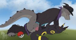 16:9 2026 absurd_res animal_genitalia animal_penis anthro anthro_on_feral anus ass balls blush claws clothed clothing digital_drawing_(artwork) digital_media_(artwork) duo eeveelution erection fenn.perrox feral fur generation_2_pokemon genitals hi_res interspecies kobold male male/male male_penetrating mammal nintendo nude penetration penis pokemon pokemon_(species) remy_(wulfer) reptile scalie sex signature simple_background smile tail text umbreon url widescreen zoophilia