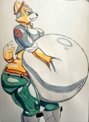 ayaxstudio bbm big_ass big_breasts breasts bubble_butt cleavage fox_mccloud huge_ass inflation overweight ssbbm thick_thighs wide_hips