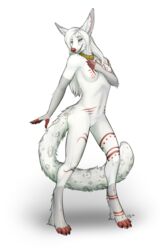 breasts canine female fur looking_at_viewer mammal nude pig_(artist) pussy solo white_fur