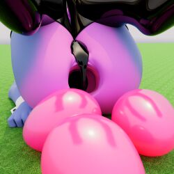 1girls after_anal after_egg_laying anthro anus canid canine clothing egg female female_only fox gaping gaping_anus hi_res latex latex_clothing mammal playboy_bunny red_fox revdafox reverie_(revdafox) silver_fox solo true_fox