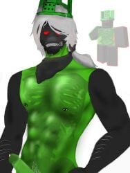 1boy 1x1x1x1 buff_male caramelized green_skin male muscular muscular_male nipple_piercing nude_male penis pierced_nipples reference_image roblox roblox_avatar roblox_myth robloxian self_upload shiny_skin tagme