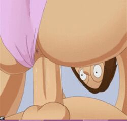 20th_century_fox animated animated_gif ass balls breast_jiggle brown_hair cowgirl_position family_guy female gif human male meg_griffin open_mouth panties panties_aside penis pussy sex short_hair sijix slappyfrog straight tagme topless vaginal_penetration