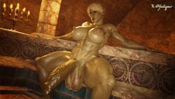 3d foreskin futa_only futanari hairy hairy_balls huge_breasts huge_penis krozla_yez muscular_futa pubic_hair solo_futa veiny_penis yeetiques