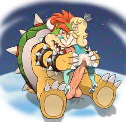 bowser crown empty_eyes female hair huge_cock human kneesocks male mario_(series) nintendo penis princess_rosalina scalie sex straight super_mario_galaxy viledoujinshi