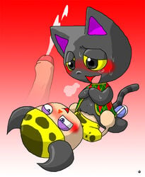 animal_crossing animal_crossing_boy anthro artist_request blush bottomless clothed clothing cowgirl_position cum cum_in_pussy cum_inside cumshot feline female kiki_(animal_crossing) male mammal nintendo on_top orgasm penis pussy sex straight vaginal vaginal_penetration video_games villager_(animal_crossing)