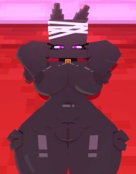 3d bell bell_collar big_breasts black_body breasts cat_ears catgirl collar coresvoid curvaceous curvy_body curvy_female curvy_figure curvy_hips curvy_thighs digital_media_(artwork) domestic_cat enderman enderwoman feline female fluffy genitals hi_res humanoid looking_at_viewer mammal microsoft mine-imator minecraft mojang nipples nude purple_eyes pussy smooth_skin solo thick_thighs thighs voluptuous wide_hips xbox_game_studios