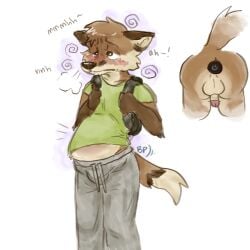 anal anal_sex anthro backpack balls belly belly_expansion belly_inflation big_belly bleakpepper blush bottomwear bulge buttplug buttplug_in_ass buttplug_insertion canid canine clothed clothing expansion fox fully_clothed genitals hi_res ill inflation male male_only mammal moan object_in_ass pants penetration penis plug_(sex_toy) plug_insertion sex_toy sex_toy_in_ass sex_toy_insertion solo stomach_bulge sweatpants