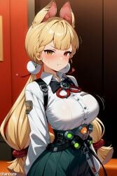 (titancore) ai_generated alice_thymefield animal_humanoid big_breasts blonde_hair body_showing bunny_ears bunny_girl female girl long_hair monster_girl my_lady twintails twintails_(hairstyle) video_game_character zenless_zone_zero