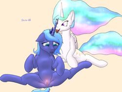 007delta female forced friendship_is_magic horn hornjob incest my_little_pony princess_celestia_(mlp) princess_luna_(mlp) pussy siblings sister sisters smooth_skin yuri