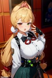 (titancore) ai_generated alice_thymefield animal_humanoid big_breasts blonde_hair body_showing bunny_ears bunny_girl female girl long_hair monster_girl my_lady twintails twintails_(hairstyle) video_game_character zenless_zone_zero