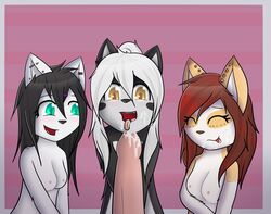 angel_kitsune anthro blush cum cum_on_face cute dream_mirage female happy male oral penis simple_background tongue tongue_out young