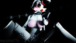 3d anthro breasts canine female five_nights_at_freddy's five_nights_at_freddy's_2 fox furry furry_only lying mangle_(disembowell) mangle_(fnaf) nipples robot source_filmmaker