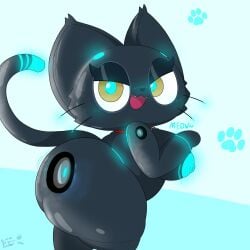 1:1 1girls 2026 808_(hi-fi_rush) anthro ass big_ass big_breasts big_butt biped black_body black_fur black_nose black_tail blue_body blue_tail bodily_fluids breasts buttonskittycat catgirl collar digital_media_(artwork) domestic_cat english_text felid feline felis female female_only fur furry half-closed_eyes hi-fi_rush hi_res looking_at_viewer mammal microsoft narrowed_eyes open_mouth pattern_background paws robot robot_cat robot_girl seductive signature simple_background solo solo_female tail tango_gameworks text yellow_eyes