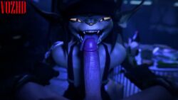 1girls animated anthro black_hair blowjob fangs female female_focus gargoyle grey_skin hat horns hoshinomeririri ivy_(deadlock) long_ears longer_than_10_seconds nose_piercing nose_ring sound stone_body stone_skin sucking sucking_dick sucking_penis sudabanan tagme tongue tongue_out video vozhd wings