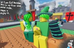 1boy1girl 3d balls bottomless clothed dick dual_regen_battler_(the_battle_bricks) evil_battler handjob mage_battler_(the_battle_bricks) outdoors penis public public_handjob roblox roblox_game robloxian self_upload tagme the_battle_bricks
