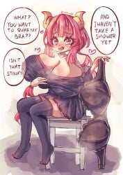 black_bra bra english_text huge_breasts ilulu_(dragon_maid) kobayashi-san_chi_no_maidragon shortstack