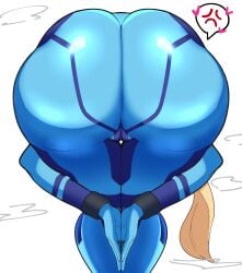 1girls 46ayamahi amen_pose amen_pose_(meme) anger_vein ass ass_focus back_view big_ass big_butt blonde_hair female hands_together huge_ass massive_ass metroid nintendo ponytail pose praise_da_booty_(meme) samus_aran solo_female unseen_female_face zero_suit zero_suit_samus