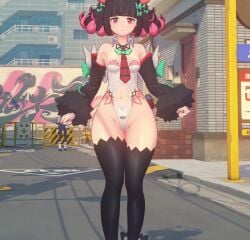 1girls 3d alternate_costume angels_of_delusion animated ass ass_focus big_ass breasts clothed clothing fat_ass female female_only front_and_back game_mod hazeker jiggle jiggling_ass large_ass longer_than_10_seconds mod nangong_yu_(zenless_zone_zero) no_sound shorter_than_30_seconds solo split_screen tagme thick_thighs thighhighs thighs video video_games walk_cycle walking zenless_zone_zero